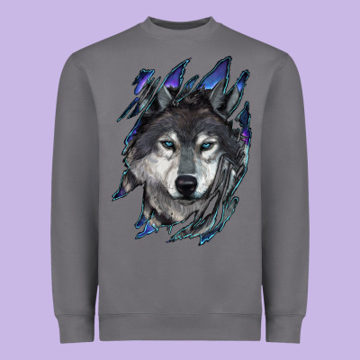 Wolf Scratch Mark Heavyweight Sweatshirt Designed By Ranaportraitstore