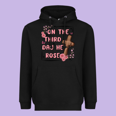 On The Third Day  He Rose Heavyweight Hoodie Designed By Maliassmallbusiness