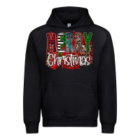 Black Merry Christmas Buffalo Plaid Leopard Urban Hoodie - Bettercallsaul