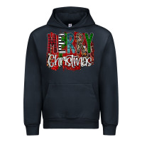 Navy Merry Christmas Buffalo Plaid Leopard Urban Hoodie - Bettercallsaul