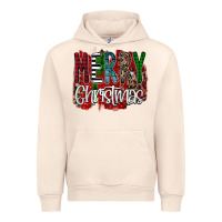 Sandshell Merry Christmas Buffalo Plaid Leopard Urban Hoodie - Bettercallsaul