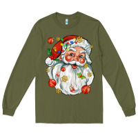 Army Green santa with little christmas Long Sleeve Tee - AdoDesignShop