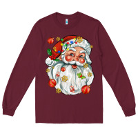 Burgundy santa with little christmas Long Sleeve Tee - AdoDesignShop
