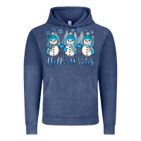 Vintage Denim snowman hello winter Vintage Hoodie - JahusDesignShop