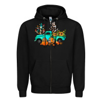 Black cactus pumpkin truck fall Zipper Hoodie - JahusDesignShop