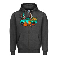 Charcoal Heather cactus pumpkin truck fall Zipper Hoodie - JahusDesignShop