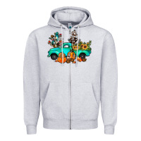 Cactus Pumpkin Truck Fall Zipper Hoodie | Teevron