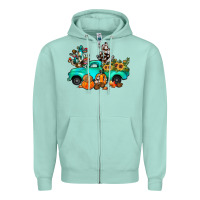 Seafoam cactus pumpkin truck fall Zipper Hoodie - JahusDesignShop