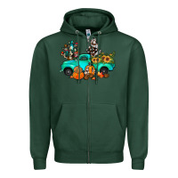 Sports Green cactus pumpkin truck fall Zipper Hoodie - JahusDesignShop