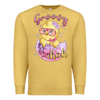 Antique Gold groovy chick easter Premium Sweatshirt - MaliasSmallBusiness