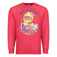 Cardinal groovy chick easter Premium Sweatshirt - MaliasSmallBusiness
