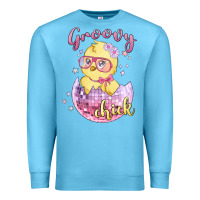 Ocean Blue groovy chick easter Premium Sweatshirt - MaliasSmallBusiness