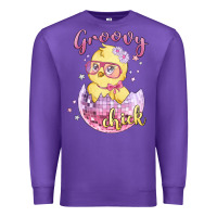 Purple groovy chick easter Premium Sweatshirt - MaliasSmallBusiness
