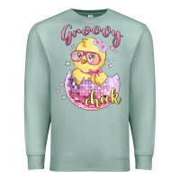 Seafoam groovy chick easter Premium Sweatshirt - MaliasSmallBusiness