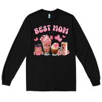 Black best mom ever floral coffee cups Long Sleeve Tee - JahusDesignShop