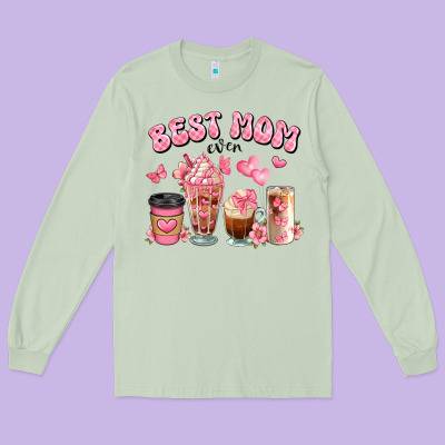 Best Mom Ever Floral Coffee Cups Long Sleeve Tee Designed By Jahusdesignshop
