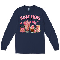 Navy best mom ever floral coffee cups Long Sleeve Tee - JahusDesignShop
