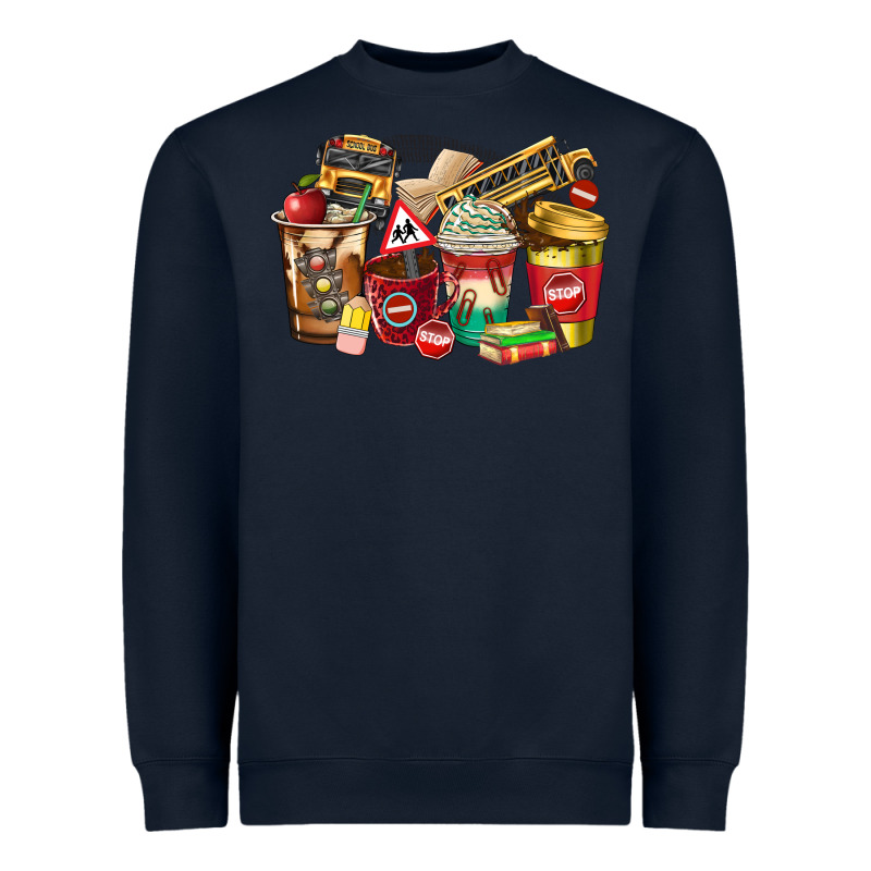 School Bus Driver Coffee Cups Heavyweight Sweatshirt by texasbilliewilder | Teevron
