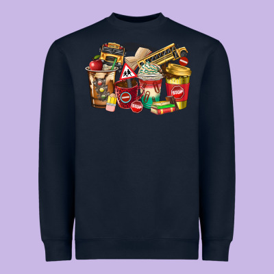 School Bus Driver Coffee Cups Heavyweight Sweatshirt Designed By Texasbilliewilder
