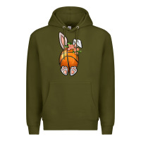 Army Green Basketball Easter Bunny Premium Hoodie - BundleAndBundleShop
