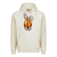 Oatmeal Heather Basketball Easter Bunny Premium Hoodie - BundleAndBundleShop