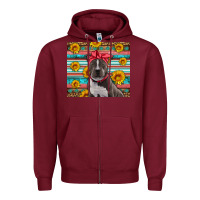 Burgundy western pitbull Zipper Hoodie - Artiststas
