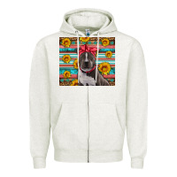 Oatmeal Heather western pitbull Zipper Hoodie - Artiststas