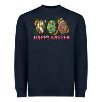 Navy happy easter eggs with sunflower leopard and cactus Heavyweight Sweatshirt - RanaPortraitStore