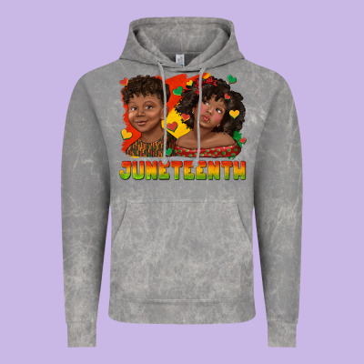 Vintage Hoodie juneteenth with afro black kids