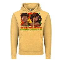 Vintage Mustard juneteenth with afro black kids Vintage Hoodie - texasbilliewilder