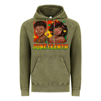 Vintage Olive juneteenth with afro black kids Vintage Hoodie - texasbilliewilder