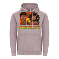 Vintage Zinc juneteenth with afro black kids Vintage Hoodie - texasbilliewilder