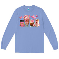Colony Blue floral coffee cups Long Sleeve Tee - JahusDesignShop