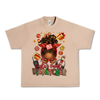 Santa's Favorite Dispatcher Afro Messy Bun Urban Heavy Tee | Teevron