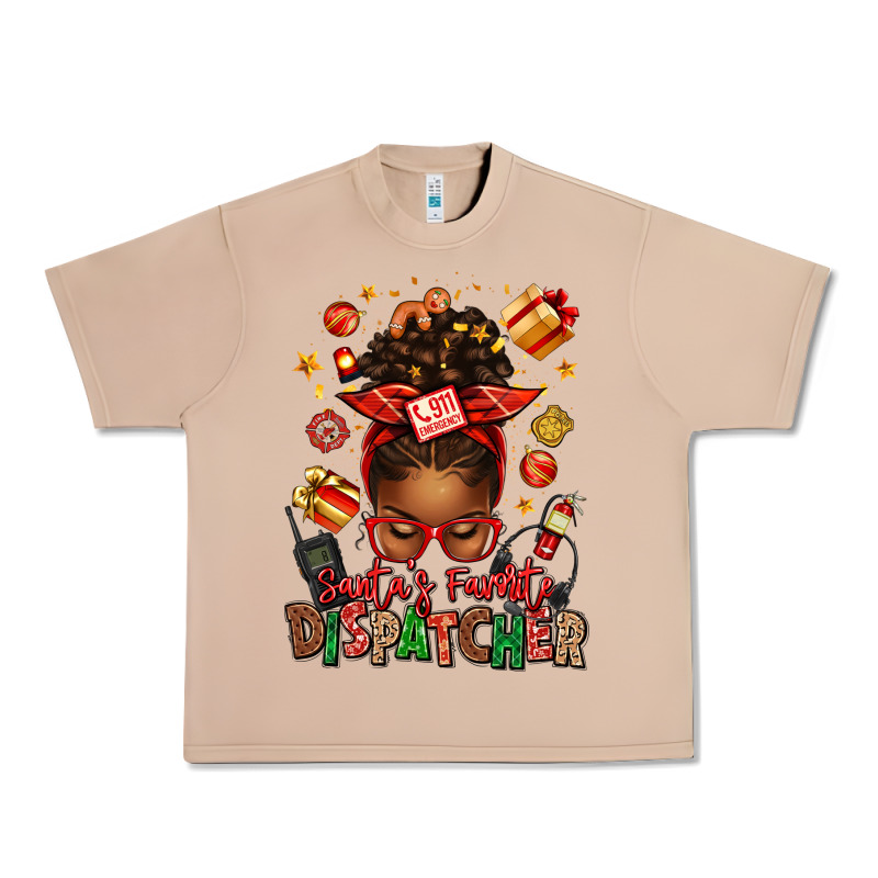 Santa's Favorite Dispatcher Afro Messy Bun Urban Heavy Tee by texasbilliewilder | Teevron