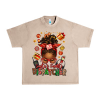 French Oak santa's favorite dispatcher afro messy bun Urban Heavy Tee - texasbilliewilder