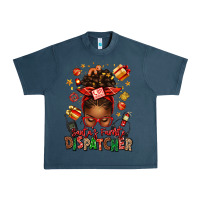 Midnight Navy santa's favorite dispatcher afro messy bun Urban Heavy Tee - texasbilliewilder