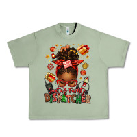 Oil Green santa's favorite dispatcher afro messy bun Urban Heavy Tee - texasbilliewilder