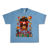 Pebble Blue santa's favorite dispatcher afro messy bun Urban Heavy Tee - texasbilliewilder