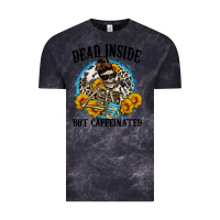 Cloud Black dead inside but caffeinated Vintage Tee - Zillion Design Studio