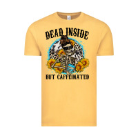 Vintage Mustard dead inside but caffeinated Vintage Tee - Zillion Design Studio