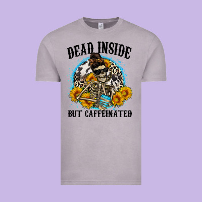 Dead Inside But Caffeinated Vintage Tee Designed By Zillion Design Studio