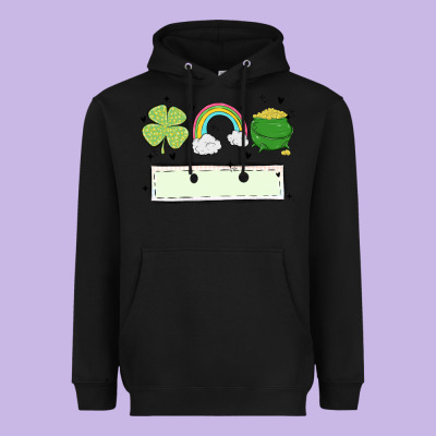 St Patrick's Trio Name Patch Heavyweight Hoodie Designed By Maliassmallbusiness