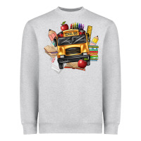 Heather Grey school bus driver front Heavyweight Sweatshirt - texasbilliewilder