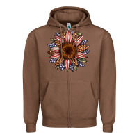 Chestnut usa flag camouflage leopard sunflower Zipper Hoodie - Artiststas