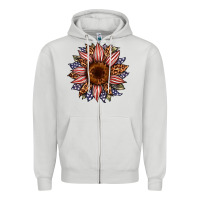 Dove Grey usa flag camouflage leopard sunflower Zipper Hoodie - Artiststas