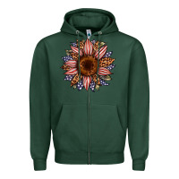 Sports Green usa flag camouflage leopard sunflower Zipper Hoodie - Artiststas