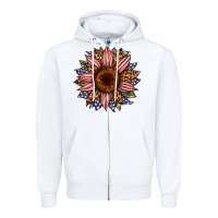 White usa flag camouflage leopard sunflower Zipper Hoodie - Artiststas