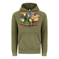 Vintage Olive happy easter rooster chicken and chick Vintage Hoodie - RanaPortraitStore