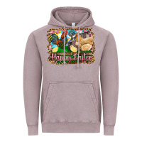 Vintage Zinc happy easter rooster chicken and chick Vintage Hoodie - RanaPortraitStore